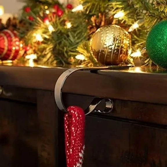 Birdrock Home 4 Pack Scroll Mantel Hooks Fireplace Stocking Hooks