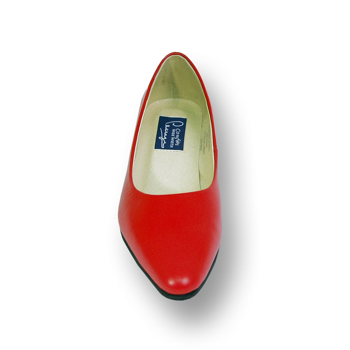 PEERAGE Gloria Women Wide Width Leather Wedge Pump RED 8