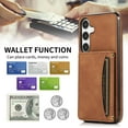thumbnail image 6 of Design for Galaxy S24 Plus 5G Wallet Case with Credit Card Holder Slot PU Leather Phone Cover Stand Kickstand Shockproof Protective Cell Accessories for Samsung S24+ Women Men Brown, 6 of 14