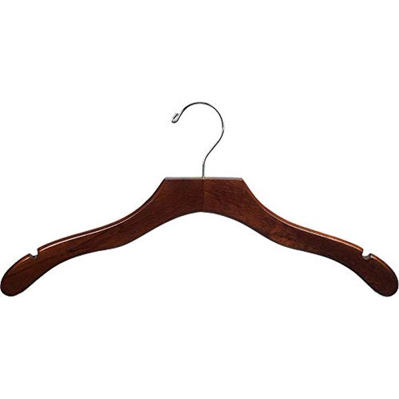 The Great American Hanger Company Wooden Walnut Finish Hanger with Notches (Box of 50)