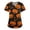 19# Orange, variant on Halloween Scrub Tops for Women Casual Short Sleeve Crewneck Funny Pumpkin Face Print Loose Tunic Blouse Green 2XL