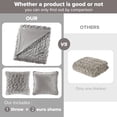 thumbnail image 4 of Comfort Spaces Ruched Faux Fur Plush 3 Piece Throw Blanket Set Ultra Soft Fluffy with 2 Square Pillow Covers, 50"x60", Grey, 4 of 9