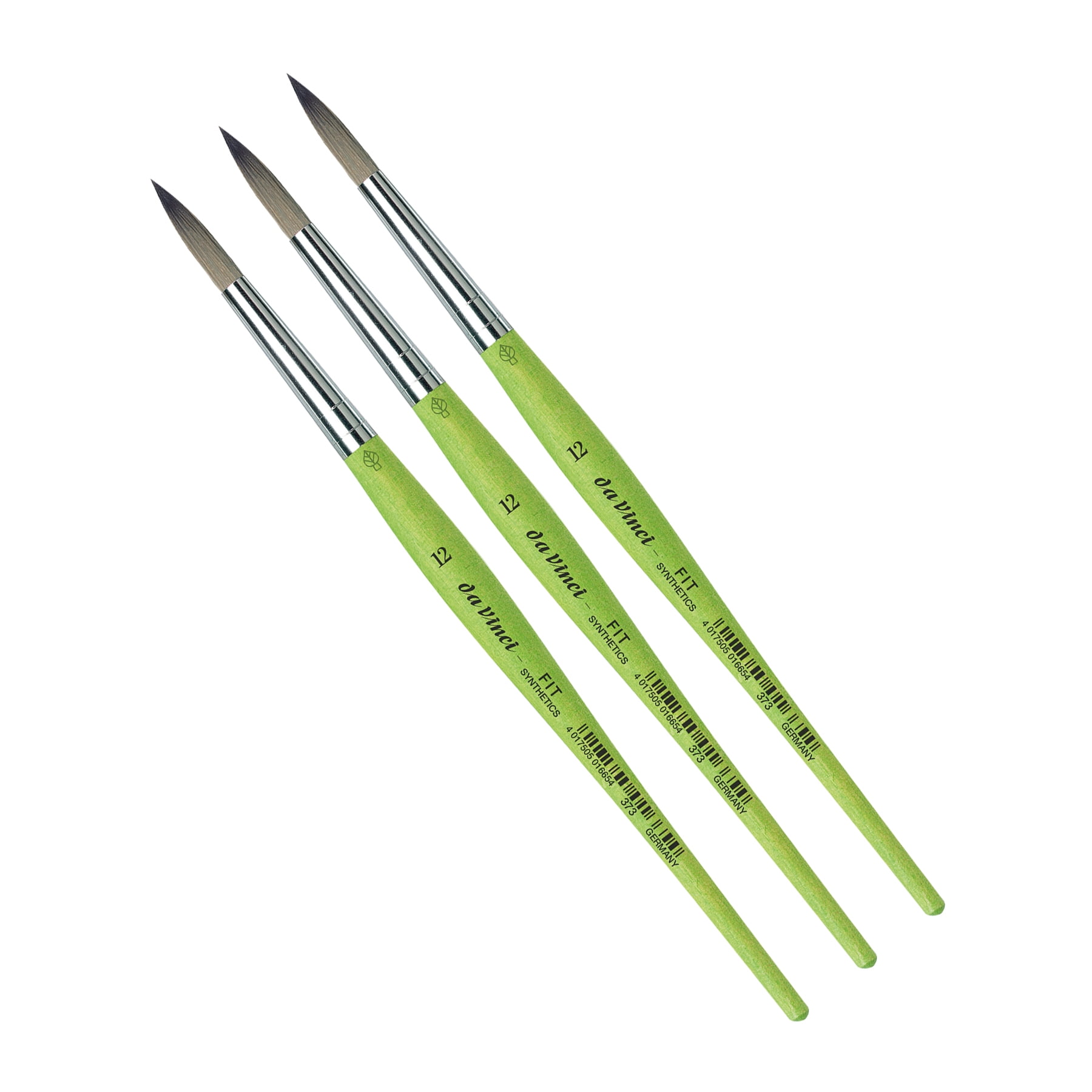 da Vinci FIT Synthetics Student Brush, Synthetic, Acrylic & Tempera, Round, Series 373, Size 12, Pack of 3