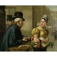 thumbnail image 2 of Ignace Brice 14x12 Black Ornate Wood Framed Double Matted Museum Art Print Titled: The Poultryman (1827), 2 of 5