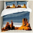 thumbnail image 3 of House Decor Twin Size Duvet Cover Set, Major Canyon Fantastic Shadows and Contrasts with Digital Added Dimesions, Decorative 2 Piece Bedding Set with 1 Pillow Sham, Blue Orange, by Ambesonne, 3 of 3