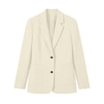 thumbnail image 6 of Women's Solid Lapel Blazer Jacket, Long Sleeve Button Front Suit Coat with Pockets, Casual Business Outerwear Beige S(S), 6 of 6