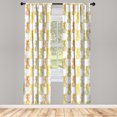 thumbnail image 3 of Ambesonne Tropical Curtains, Sketched Stamp Minimal, Pair of 28"x84", Olive Green Cinnamon, 3 of 5