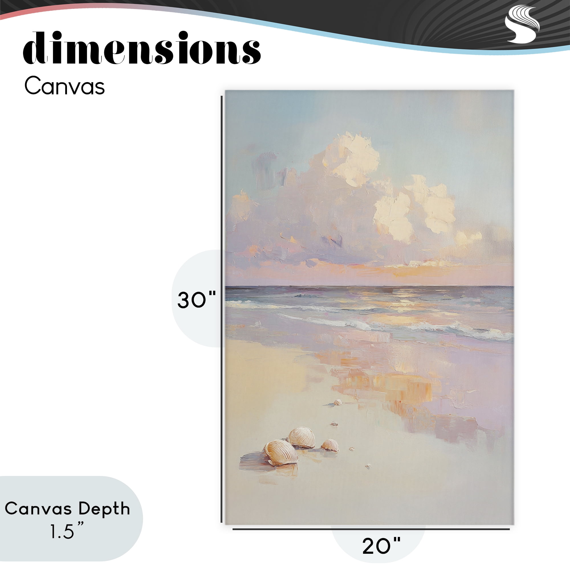 Stupell Industries Pastel Sunset Over Seashells Canvas Wall Art, design by Sisi and Seb