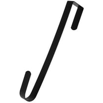 Denhf 1Pc Wreath Hangers for Front Door, Thin Metal Over The Door Wreath Hanger, Non Scratch Wreath Hook for Xmas Halloween Fall Wreath Decorations, Door Hook for Wreath, Wreath Holder, 12", Black