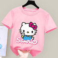 thumbnail image 5 of Camiseta de Hello Kitty para niños y niñas, ropa bonita de dibujos animados, ropa con estampado de figuras de Anime, Top rosa, regalo de verano, 5 of 5