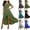 Style1-Army Green dresses for women, variant on Sundresses for Women Plus Size 2026 Summer Short Sleeve Wrap V Neck A-Line Maxi Dress Casual Ruffle Split Flowy Boho Travel Beach Vacation Dresses Black XXXL