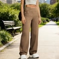 thumbnail image 5 of Oplxuo Women Yoga Dress Pants with Pockets High Waisted Crossover Wide Leg Pants Loose Casual Work Trouser Lounge Pant, 5 of 7