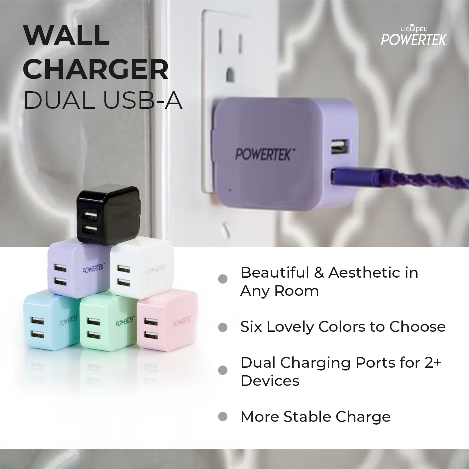 Liquipel Powertek Dual USB Wall Charger