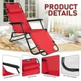 thumbnail image 4 of Ktaxon Adjustable 2-in-1 Folding Chaise Lounge Chair - Versatile Tanning Recliner with Removable Pillow for Indoor & Outdoor Use, Red, 4 of 11