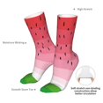 thumbnail image 4 of Bingfone Watermelon Prirnt Women's Men's Fun Pattern and Solid Crew Socks-1 Pair Pack-Cool & Classic Novelty Design Gifts, 4 of 7
