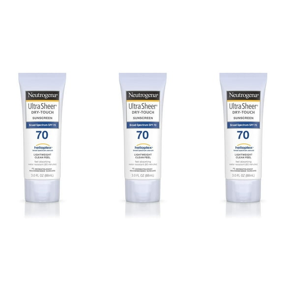 Neutrogena Ultra Sheer Dry-Touch Sunscreen SPF 70 3 oz (Pack of 3)