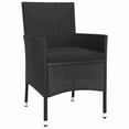 thumbnail image 3 of vidaXL 9 Piece Garden Dining Set with Cushions Black Poly Rattan, 3 of 5