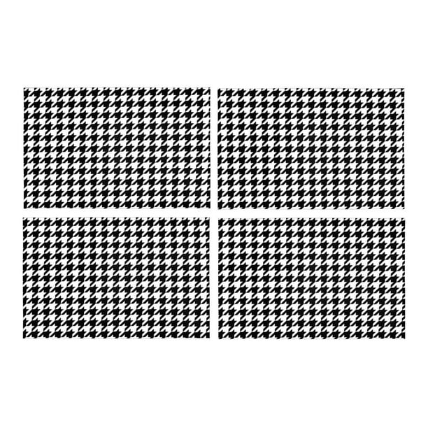MKHERT Classical Black and White Houndstooth Checkered Pattern