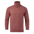 thumbnail image 2 of MIASHUI Chandail Décontracté à Col Montant Torsadé pour Hommes, Manches Longues, Confortable pour l'Hiver, Rouge, m, 2 of 4