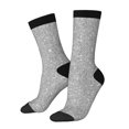 thumbnail image 1 of Balery GlitterSilver Calcetas Largas con Estampado para Hombre y Mujer – Suaves y Transpirables, Talla Única (US 5-11), 1 of 6