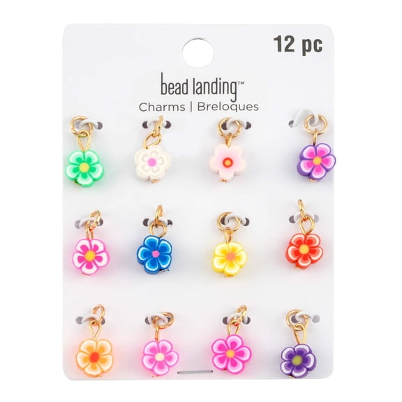 Flower Charm Set by Bead Landing - Charms for DIY Jewelry Making - Necklaces - Bracelets & Keychains - 12 Pack