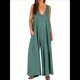 thumbnail image 3 of Mono Informal de Verano para Mujer, Holgado, Sin Mangas, con Cuello en V, Pierna , y Bolsillos. Verde Pavo Real M, 3 of 6