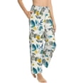 thumbnail image 2 of Uemuo Watercolor Leaves Pattern Women's Wide Leg Palazzo Lounge Pants with Pockets Light Weight Loose Comfy Casual Pajama Pants-Medium, 2 of 9