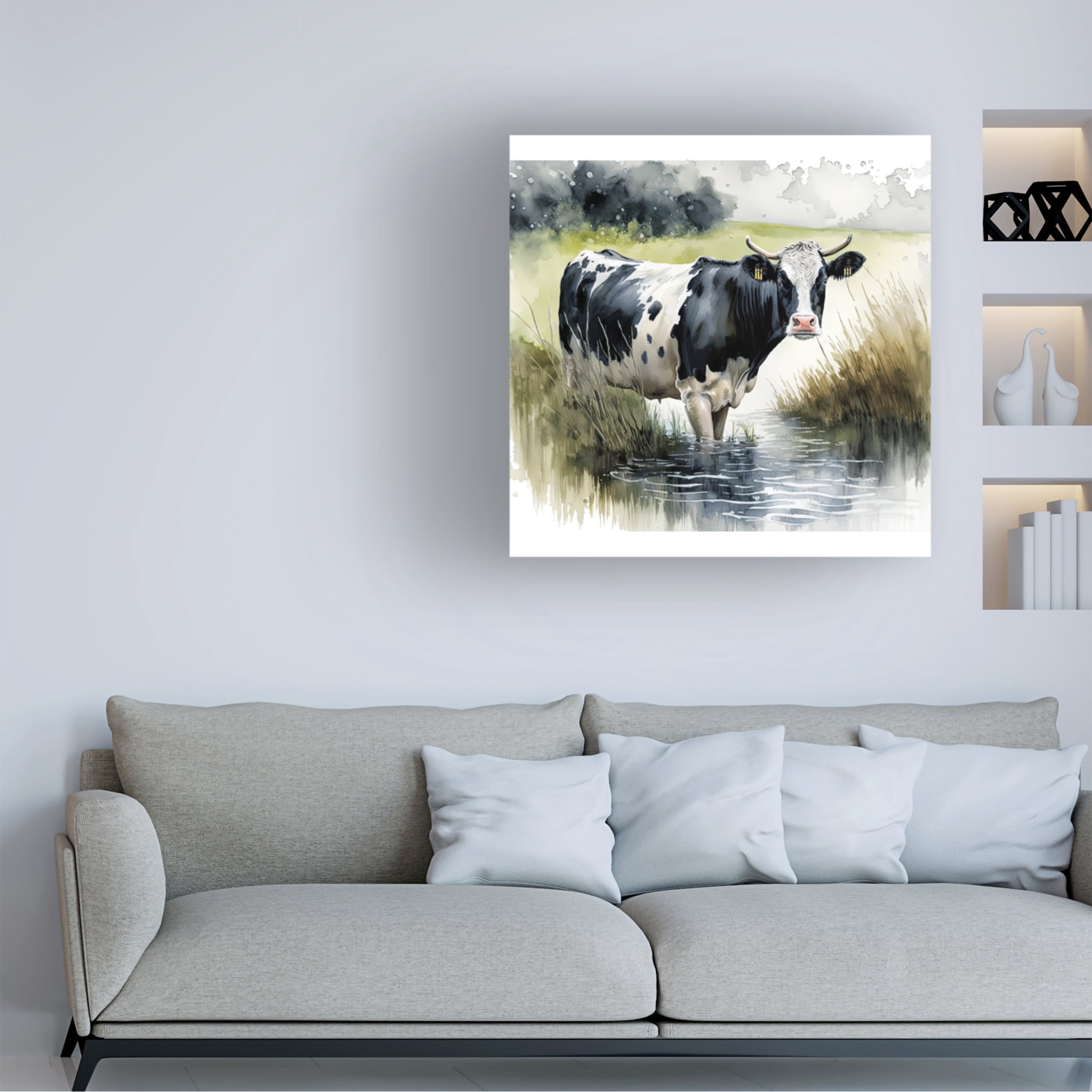 Canvas Wall Art - The Golden Valley 'Rainy Day' Wall Art for Living Room, Bedroom, or Office Décor by Trademark Fine Art - 14 x 14 Inches