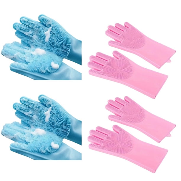 Guantes de Limpieza para Perros y Gatos, Guantes para Bañarse, Champú, Estropajos, Guantes para Lavar Platos, Guantes Limpiadores