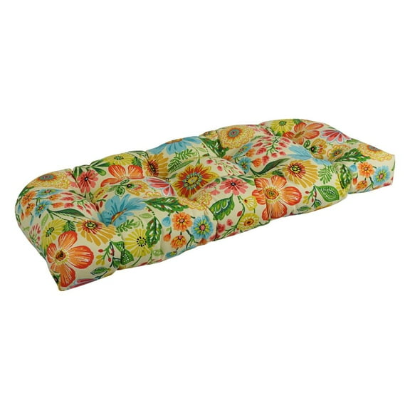Blazing Needles 42-inch by 19-inch U-Shaped Patterned Spun Polyester Tufted Settee/Bench Cushion  93180-LS-REO-60