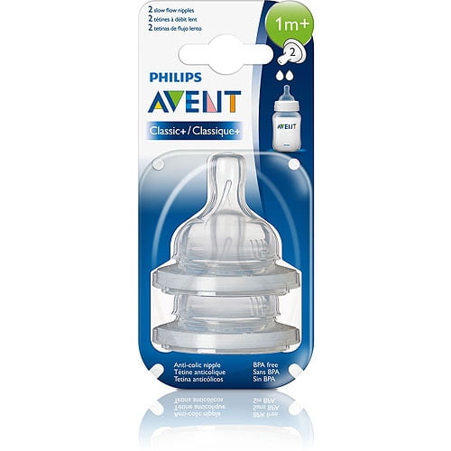 Slow Flow Philips AVENT 2 Count BPA Free Classic Nipple
