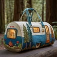 thumbnail image 6 of Retro Camper Print Weekender Bag, Quilted Vintage Travel Duffel with RV Embroidery, 6 of 8