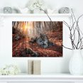 thumbnail image 1 of Rocky Red Autumn Forest - Landscape Photography Canvas Art Print, 1 of 3