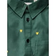 thumbnail image 2 of Disney Boys Green & Yellow Mickey Mouse Long Sleeve Button Front Shirt Size 13, 2 of 2