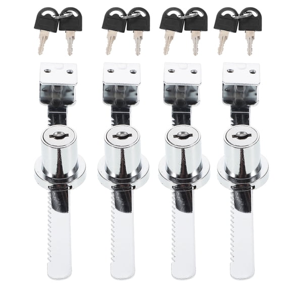 FRCOLOR 4pcs Sliding Glass Door Lock Metal Cabinet Lock Display Case Lock For Various Glass And Metal Cabinets Keyed Alike