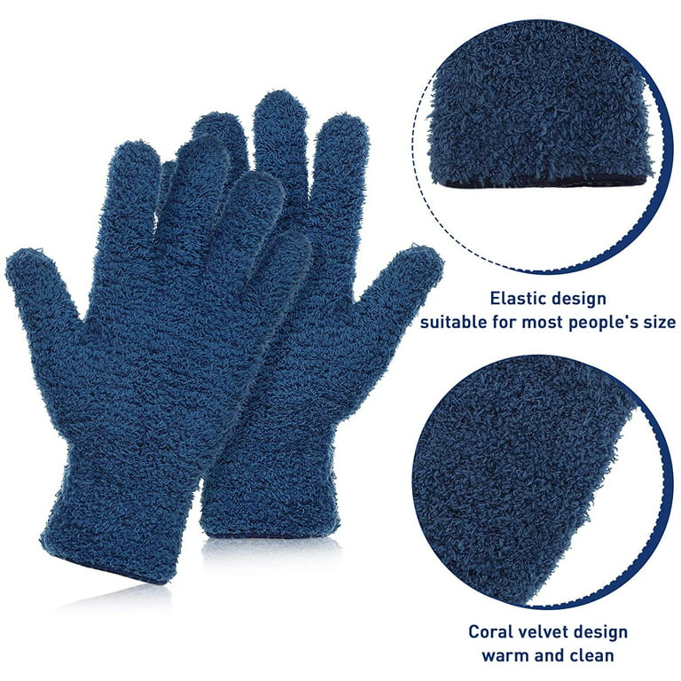 2 Pairs Microfiber Auto Dusting Cleaning Gloves Washable Cleaning Mittens  for Kitchen House Cleaning Cars Trucks Mirrors Lamps Blinds Dusting