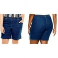 thumbnail image 4 of Jack David Women's Plus Size Pull On DARK BLUE Denim Jean Short With Elastic (UI994), 4 of 4