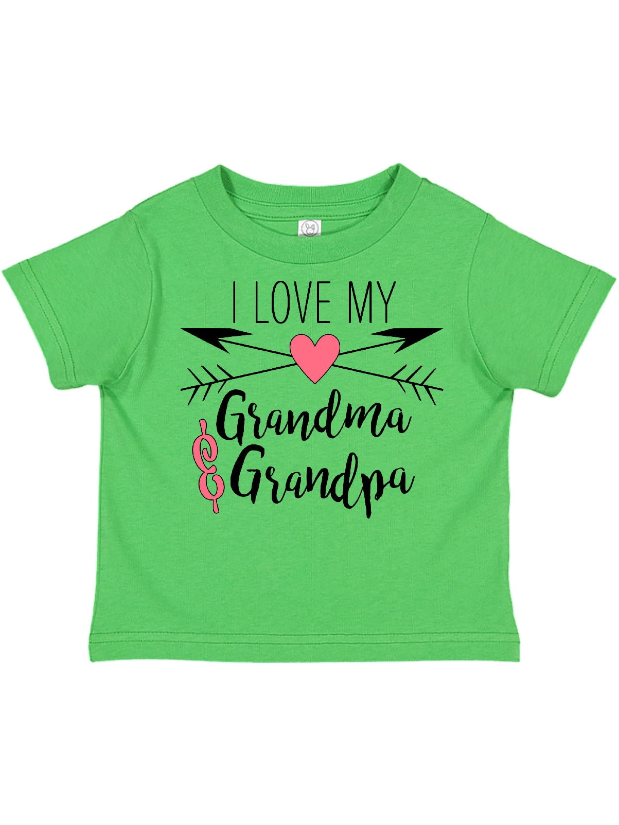 INKtastic - I Love my Grandma and Grandpa heart and arrows Toddler T