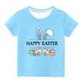 thumbnail image 1 of Funicet Cadeaux de Pâques pour Garçons, Cadeaux de Pâques pour Enfants, Enfants Garçons Filles Oreilles de Pâques Œufs de Pâques Imprimé Col Rond Imprimé Manches Courtes Haut, Cadeaux pour Fille Tout-Petit, Shorts pour Filles, 1 of 4