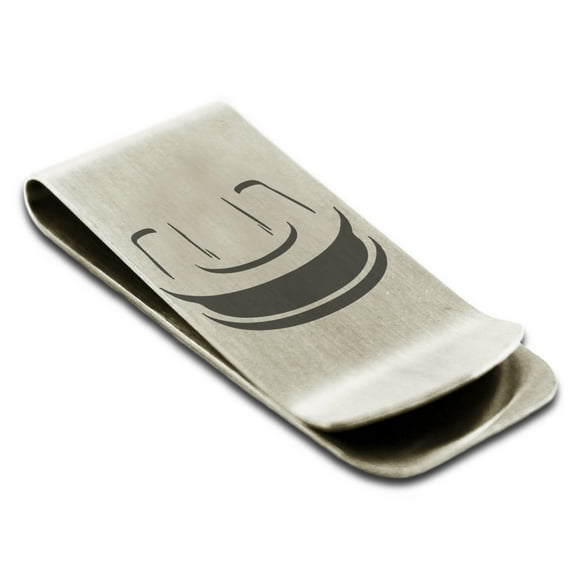 Stainless Steel Letter U Initial 3D Monogram Engraved Engraved Money Clip Credit Card Holder