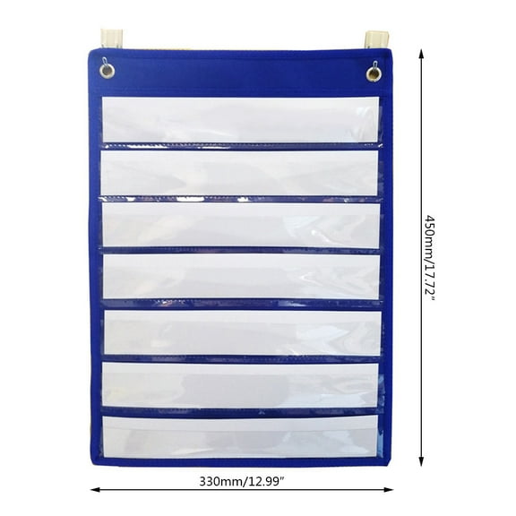 Multi-layer Teaching Pocket Chart Set with 10 Erasable Blank Cards Hanging Pocket Chart for School Classroom Office Wall