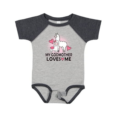 

Inktastic My Godmother Loves Me Llama Gift Baby Girl Bodysuit