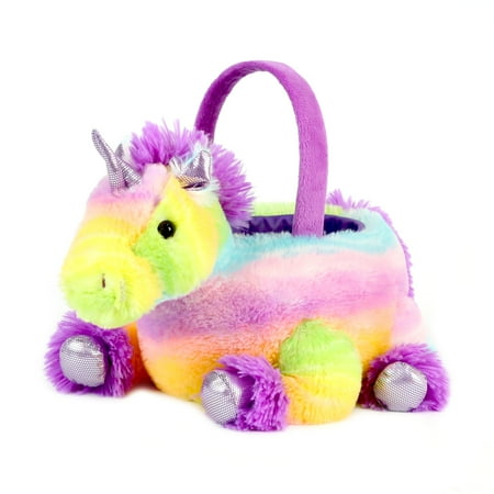 Way to Celebrate 11.5” Tie Dye Unicorn Plush Easter Basket- Purple