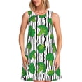thumbnail image 1 of Easygdp Broccoli 2 para Vestido Transpirable de Mujer, Vestido Suelto de Manga Corta con Pliegues y Bolsillos para el Verano, 1 of 7