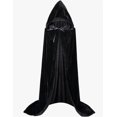 thumbnail image 1 of Capa de la Parca de Navidad, capa larga de terciopelo con capucha unisex para diablo, bruja, mago, Halloween, Navidad, capa de cosplay, 1 of 5