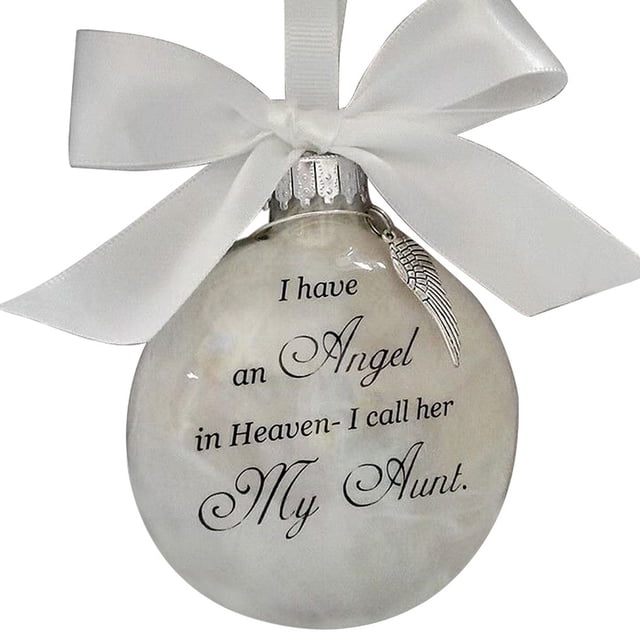 Billuyoard Bola de plumas Ángel en adorno conmemorativo signo decoraciones conmemorativas para papá mamá decoración familiar bola Navidad decoración Decoración del hogar tía Billuyoard HA003103-03