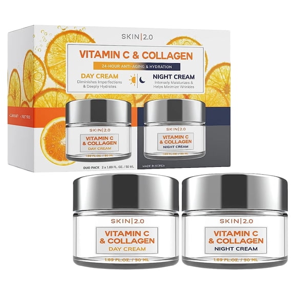 Skin 2.0 Vitamin C & Collagen Day Moisturizer Anti-Aging Cream 1.69 Fl Oz