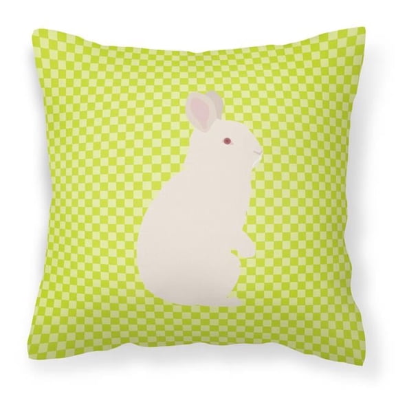 Carolines Treasures BB7791PW1818 New Zealand White Rabbit Green Fabric Decorative Pillow, 18 x 18 in.
