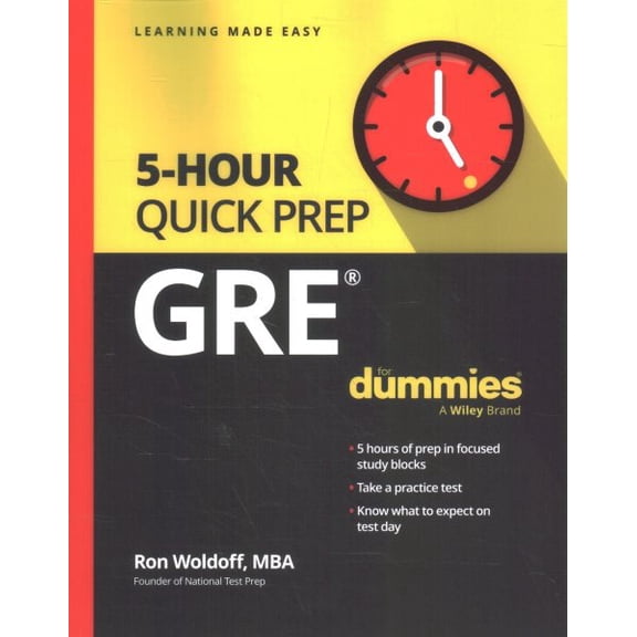 Pre-Owned GRE 5-Hour Quick Prep for Dummies, (Paperback)