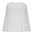 thumbnail image 6 of Lenpel Women's Tops Trendy Bell Long Sleeve Boat Neck Solid Color T Shirts Loose Tunic Blouse Soft Casual Tees(White,X-Large), 6 of 7